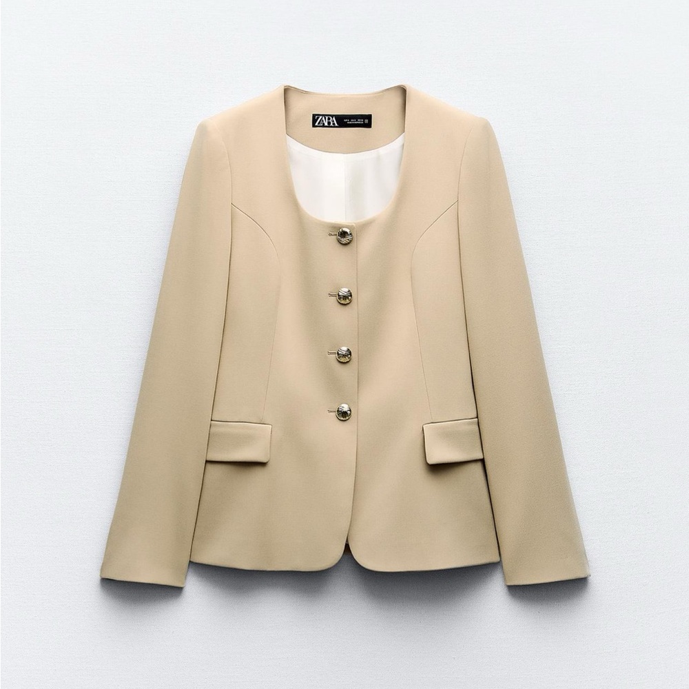 Zara round neck blazer set
